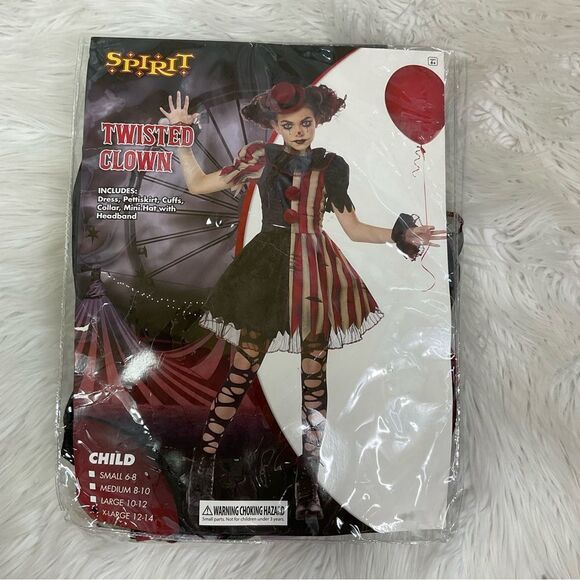 NEW SPIRIT Twisted Clown Halloween Costume Kids Size X-Large 12-14 - Picture 2 of 4